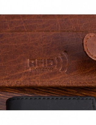 Portfel skórzany męski poziomy klasyczny brązowy RFiD Beltimore D40 - zdjęcie 8