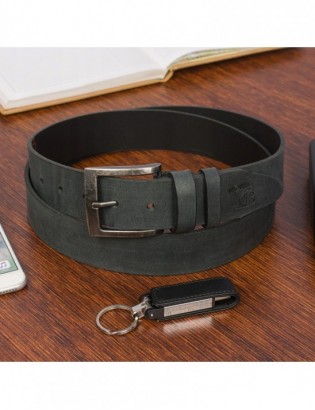 Zestaw prezentowy męski skórzany pasek portfel czarny pudełko Beltimore T79 - zdjęcie 6