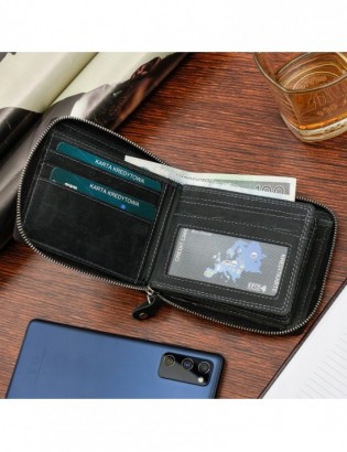 Zestaw prezentowy męski skórzany pasek portfel czarny pudełko Beltimore T79 - zdjęcie 9