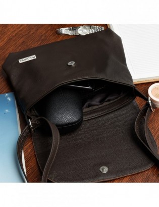 Torebka damska skórzana mała listonoszka Beltimore brązowa H32 - zdjęcie 2