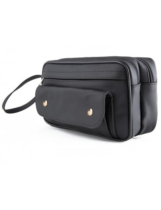 MĘSKA SASZETKA DO RĘKI WYKONANA Z POLSKIEJ SKÓRY NATURALNEJ POJEMNA G45 - zdjęcie 1