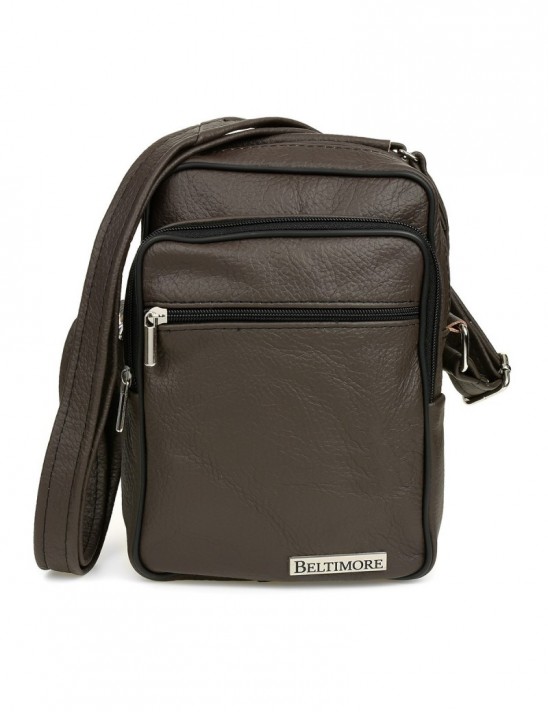 Beltimore brązowa męska mała skórzana torba listonoszka G62