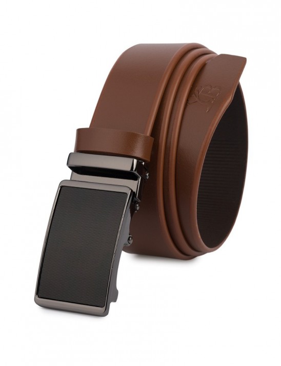 Pasek męski skórzany klamra automat koniakowy Beltimore A22