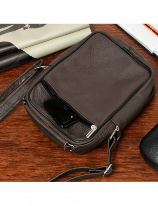 Beltimore brązowa męska mała skórzana torba listonoszka G62 - zdjęcie 5
