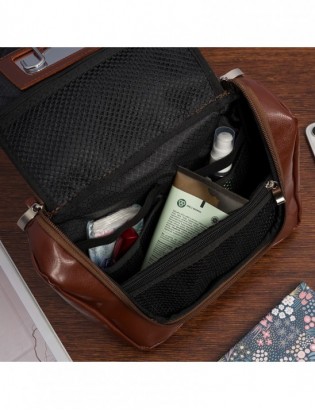 Beltimore kosmetyczka Skórzana premium saszetka koniakowa J47 - zdjęcie 2