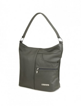 Szara Beltimore skórzana torebka damska premium H08 - zdjęcie 1