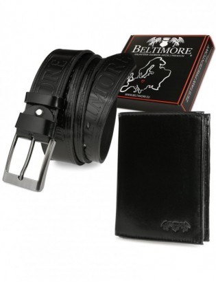 Zestaw męski skórzany premium Beltimore portfel pasek U01 - zdjęcie 1