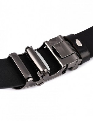 BELTIMORE pasek męski skórzany klamra automat czarny A19 - zdjęcie 4