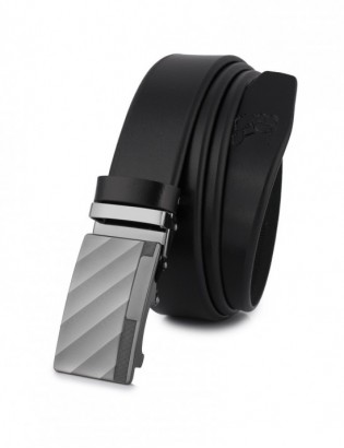 BELTIMORE pasek męski skórzany klamra automat czarny A19 - zdjęcie 5