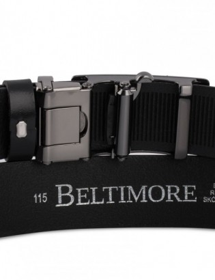 BELTIMORE pasek męski skórzany klamra automat czarny A19 - zdjęcie 7