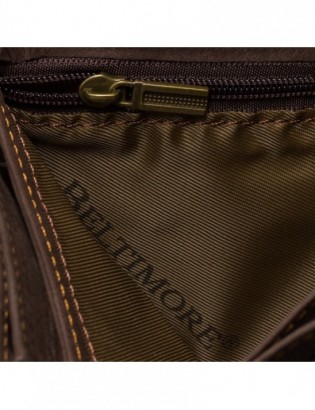 Portfel męski skórzany mały brązowy z wsuwką na banknoty RFiD Beltimore L47 - zdjęcie 9