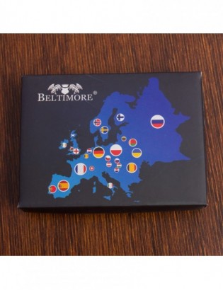 Portfel męski skórzany mały brązowy z wsuwką na banknoty RFiD Beltimore L47 - zdjęcie 11