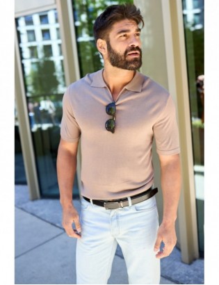 Pasek męski skórzany klamra automatyczna czarny Beltimore A42 - zdjęcie 2