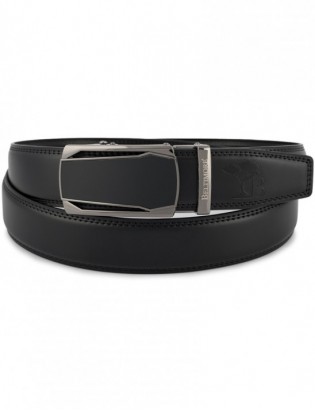 Pasek męski skórzany klamra automatyczna czarny Beltimore A42 - zdjęcie 7