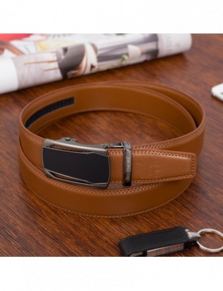 Pasek męski skórzany klamra automatyczna brązowy Beltimore A42 - zdjęcie 3