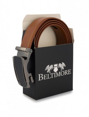 Pasek męski skórzany klamra automatyczna brązowy Beltimore A42 - zdjęcie 6