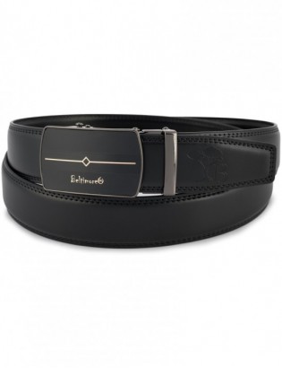 Pasek męski skórzany klamra automatyczna czarny Beltimore A43 - zdjęcie 8