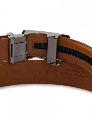 Pasek męski skórzany klamra automatyczna brązowy Beltimore A43 - zdjęcie 6