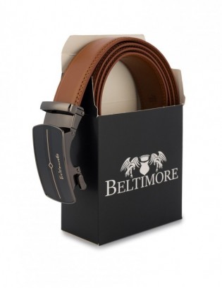 Pasek męski skórzany klamra automatyczna brązowy Beltimore A43 - zdjęcie 8