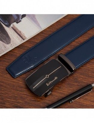 Pasek męski skórzany klamra automatyczna granatowy Beltimore A43 - zdjęcie 5