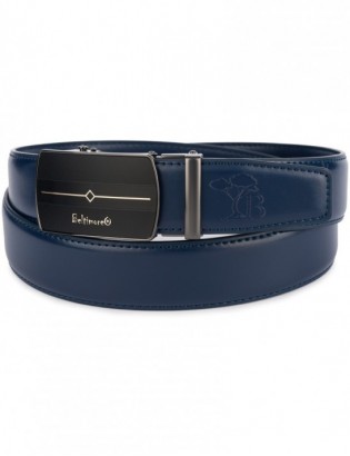 Pasek męski skórzany klamra automatyczna granatowy Beltimore A43 - zdjęcie 8