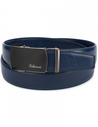 Pasek męski skórzany klamra automatyczna granatowy Beltimore A47 - zdjęcie 6