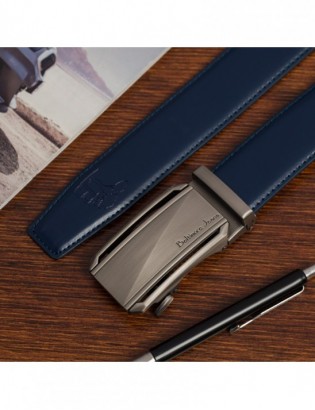 Pasek męski skórzany klamra automatyczna granatowy Beltimore A51 - zdjęcie 3