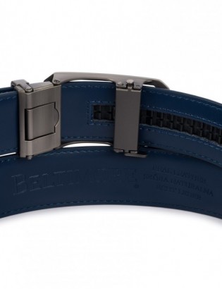 Pasek męski skórzany klamra automatyczna granatowy Beltimore A51 - zdjęcie 7