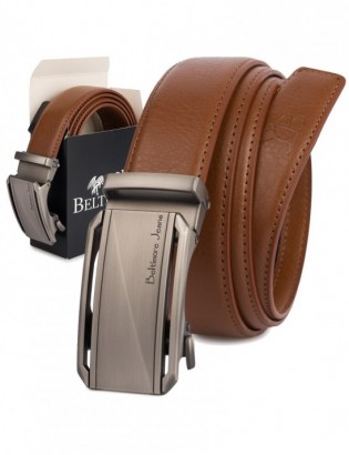 Pasek męski skórzany klamra automatyczna brązowy Beltimore A51 - zdjęcie 1