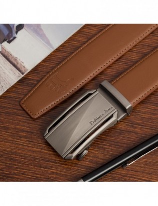 Pasek męski skórzany klamra automatyczna brązowy Beltimore A51 - zdjęcie 6