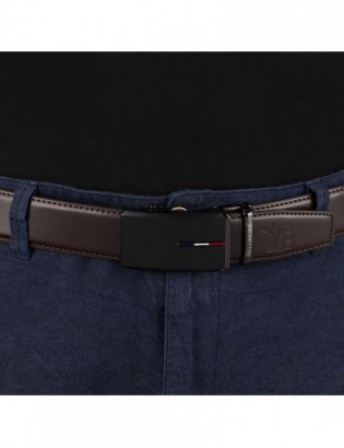 Pasek męski skórzany do spodni casual garnituru automat brązowy Beltimore A40 - zdjęcie 5