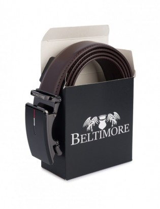 Pasek męski skórzany do spodni casual garnituru automat brązowy Beltimore A40 - zdjęcie 8