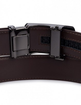 Pasek męski skórzany klamra automatyczna ciemno brązowy Beltimore A43 - zdjęcie 9