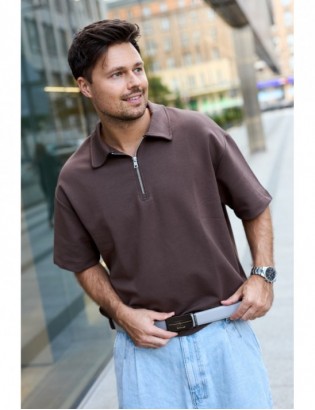 Pasek męski skórzany klamra automatyczna jasno szary Beltimore A43 - zdjęcie 2