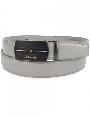 Pasek męski skórzany klamra automatyczna jasno szary Beltimore A43 - zdjęcie 7