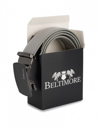 Pasek męski skórzany klamra automatyczna brązowy Beltimore A47 - zdjęcie 3