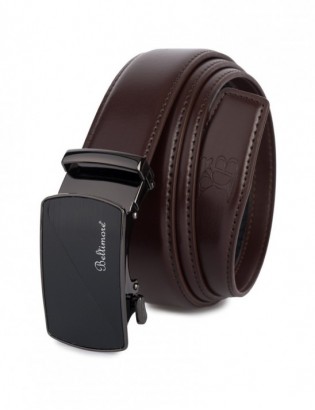 Pasek męski skórzany klamra automatyczna ciemnobrązowy Beltimore A47 - zdjęcie 1