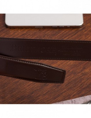 Pasek męski skórzany klamra automatyczna ciemnobrązowy Beltimore A47 - zdjęcie 7