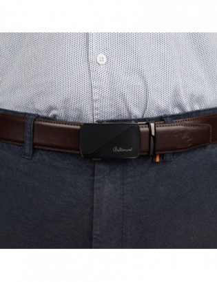 Pasek męski skórzany klamra automatyczna ciemnobrązowy Beltimore A47 - zdjęcie 9