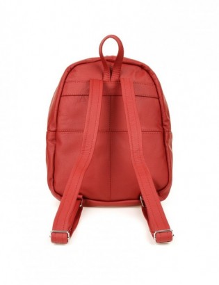 Czerwony skórzany damski plecak Beltimore pojemny R33 - zdjęcie 3