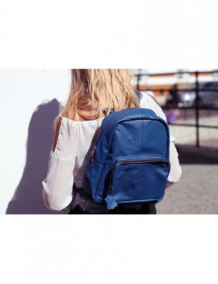 Czerwony skórzany damski plecak Beltimore pojemny R33 - zdjęcie 5