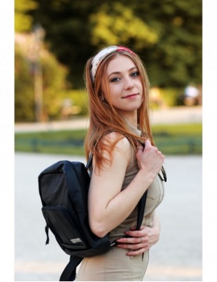 Czerwony skórzany damski plecak Beltimore pojemny R33 - zdjęcie 6