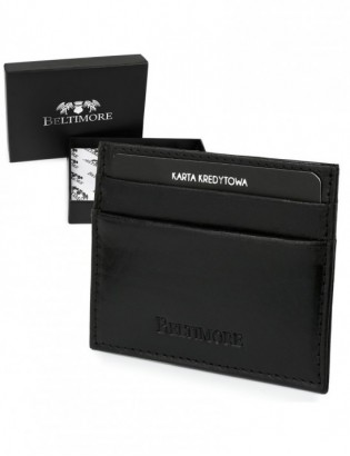 Etui na dokumenty karty czarne skórzane slim Beltimore G93 - zdjęcie 1