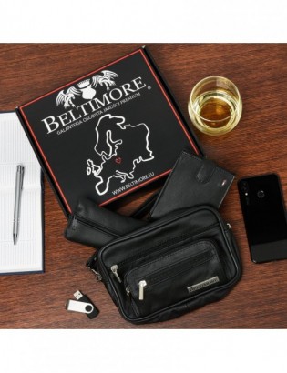 Zestaw męski skórzany premium Beltimore portfel saszetka etui P71 - zdjęcie 2