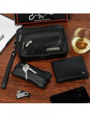 Zestaw męski skórzany premium Beltimore portfel saszetka etui P71 - zdjęcie 6