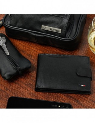 Zestaw męski skórzany premium Beltimore portfel saszetka etui P71 - zdjęcie 7