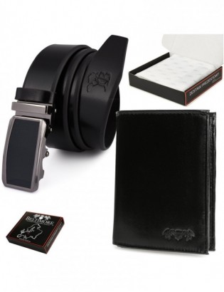 Zestaw męski skórzany premium Beltimore portfel pasek T99 - zdjęcie 1