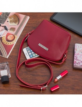 Czerwona mała damska torebka skórzana pasek Beltimore N22 - zdjęcie 2