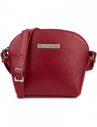 Czerwona mała damska torebka skórzana pasek Beltimore N22 - zdjęcie 3