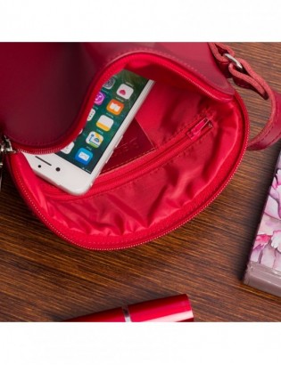 Czerwona mała damska torebka skórzana pasek Beltimore N22 - zdjęcie 5